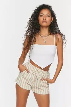 Полосатые саржевые шорты на кулиске Forever 21, сафари