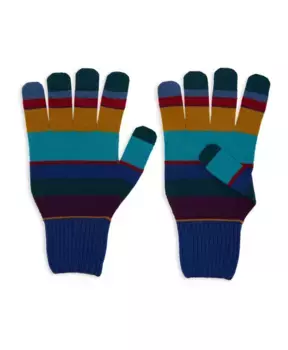 Полосатые шерстяные перчатки Gallo, мультиколор