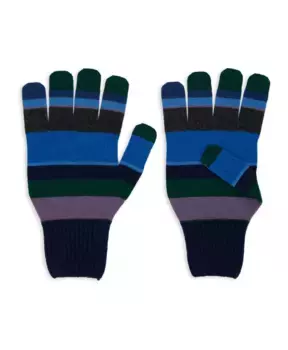Полосатые шерстяные перчатки Gallo, мультиколор