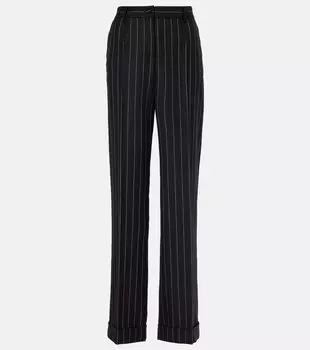 Полосатые шерстяные прямые брюки Dolce&Gabbana, Rigato