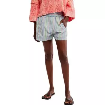 Полосатые шорты без застежки Get free Free People, голубой