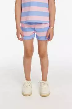 Полосатые шорты для девочек в цвете жевательной резинки розовый / пудрово-голубой Chaser