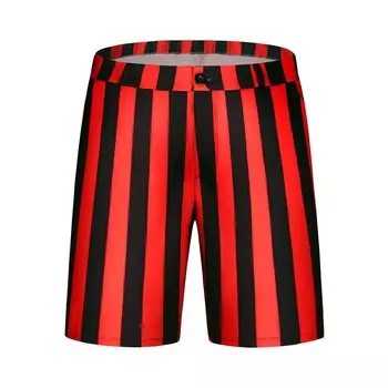 Полосатые шорты для мужчин, повседневные летние шорты чинос обычного кроя Lars Amadeus, цвет Red Black