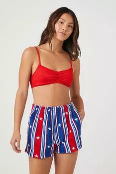 Полосатые шорты для плавания Forever 21, красный