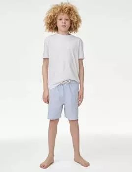 Полосатые шорты для плавания из хлопковой смеси Marks & Spencer, синий