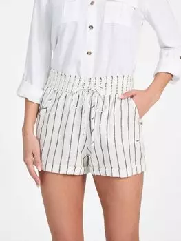 Полосатые шорты Harper из льняной смеси Guess Factory, цвет harper pin stripe black m