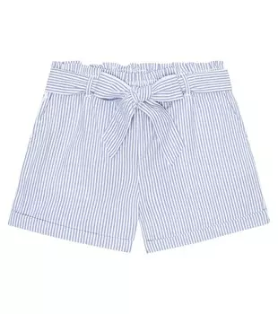 Полосатые шорты из хлопка сирсакер Polo Ralph Lauren, синий