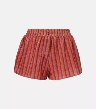 Полосатые шорты из ламе Osree, Pink Multicolor