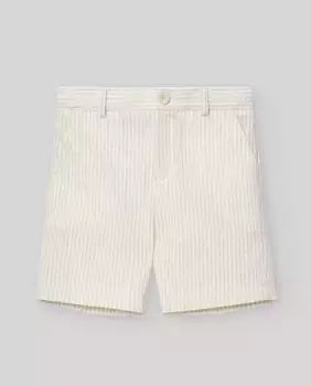 Полосатые шорты из сирсакера для мальчика Церемония PAZ Rodrguez, натуральный