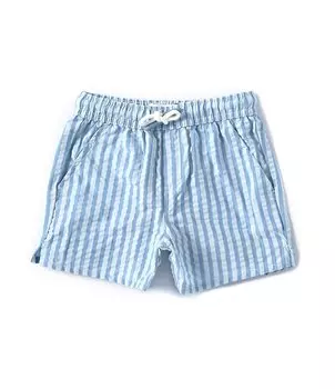 Полосатые шорты из жатого хлопка для маленьких мальчиков Scene&Heard Little Boys 2T-7 без застежки, синий