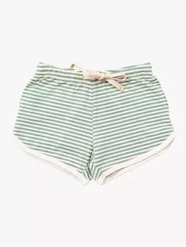 Полосатые шорты Little Green Radicals на шнурке для бега, зеленые