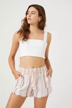 Полосатые шорты с кисточками Forever 21, розовый