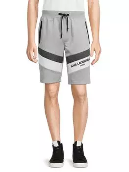 Полосатые шорты с логотипом Karl Lagerfeld Paris, серый
