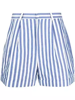 Полосатые шорты с завышенной талией Polo Ralph Lauren, синий