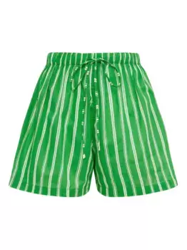 Полосатые шорты Sereno на завязках Faithfull the Brand, зеленый