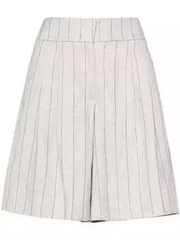 Полосатые шорты со складками Peserico, серый