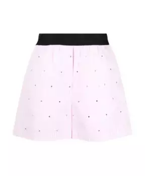 Полосатые шорты со стразами Msgm, розовый