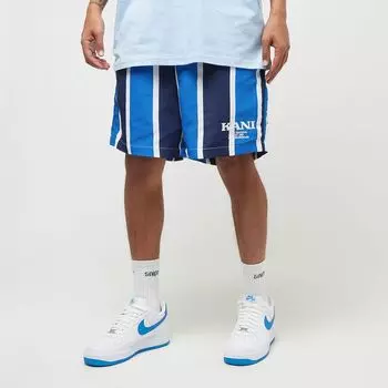 Полосатые шорты в стиле ретро Karl Kani, цвет aqua / navy / white