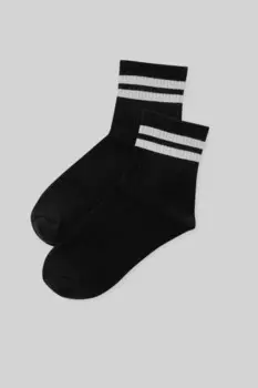 Полосатые спортивные носки Pull&Bear, черный