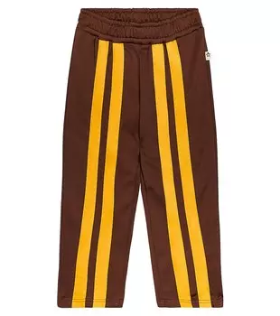 Полосатые спортивные штаны Mini Rodini, коричневый