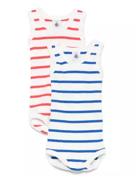 Полосатые тела (комплект из двух) Petit Bateau, белый