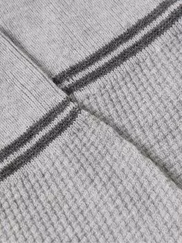 Полосатые текстурированные носки из органической хлопчатобумажной смеси ZEGNA, серый