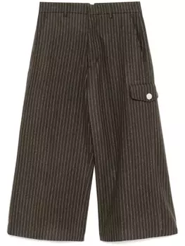 Полосатые укороченные брюки AMI Paris, коричневый