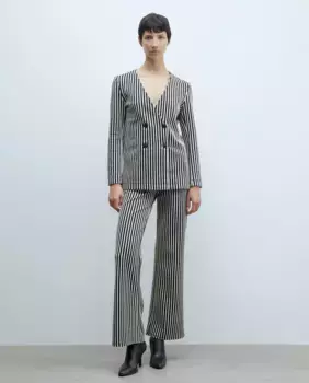 Полосатые жаккардовые брюки Sfera, черный