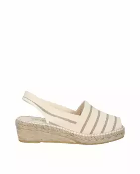 Полосатые женские эспадрильи на низкой танкетке Viguera, бежевый