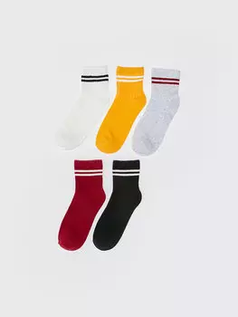 Полосатые женские носки, 5 шт. LCW DREAM, белый