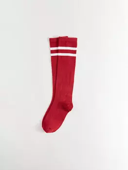 Полосатые женские носки LCW DREAM, бургундия