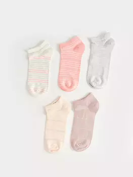 Полосатые женские носки-пинетки (5 шт.) LCW DREAM, экрю