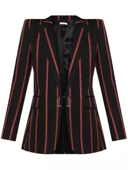 Полосатый блейзер Alexander McQueen, черный