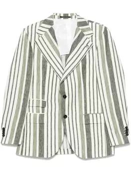 Полосатый блейзер Gabriele Pasini, зеленый