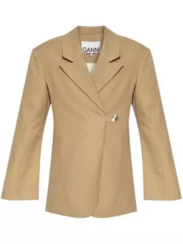 Полосатый блейзер GANNI, нейтральный