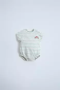 Полосатый боди для собаки ZARA, светло-бежевый