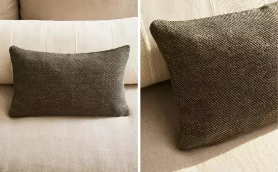 Полосатый чехол на подушку Zara Home, черный