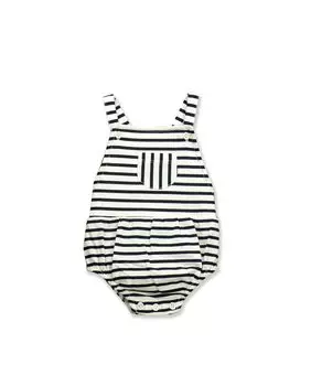 Полосатый детский комбинезон на бретелях BABID, темно-синий