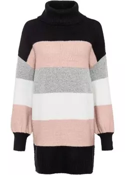 Полосатый длинный свитер Bodyflirt, черный