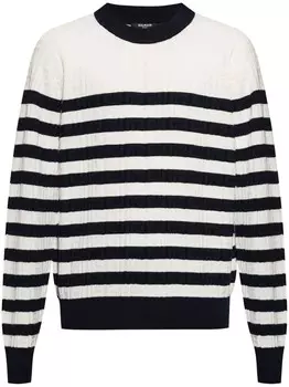Полосатый джемпер Balmain, белый