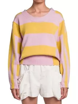 Полосатый джемпер из кашемира и шерсти Stella McCartney Purple yellow