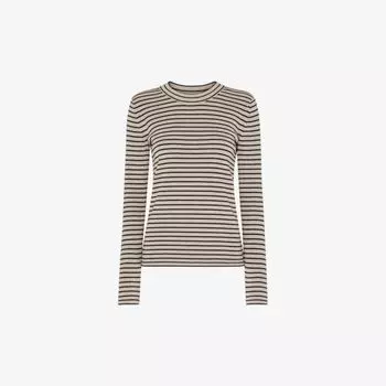 Полосатый джемпер из смесового хлопка с круглым вырезом Whistles, черный