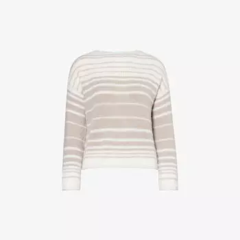 Полосатый джемпер из смесовой шерсти The White Company, мультиколор