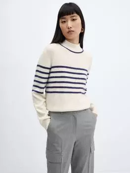 Полосатый джемпер Mango, темно-синий