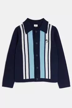 Полосатый джемпер-поло для мальчика River Island, синий