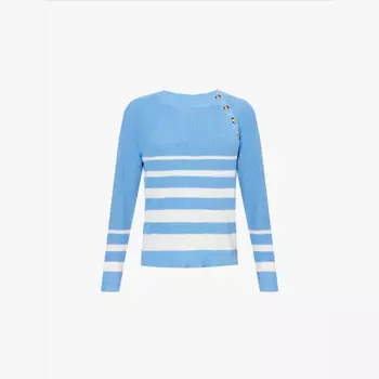 Полосатый джемпер Rhia из хлопковой смеси Aspiga, голубой