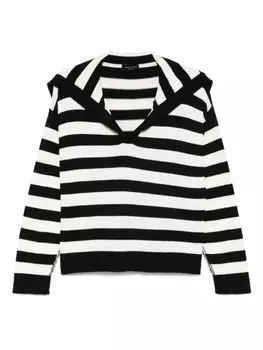 Полосатый джемпер Roberto Collina, черный