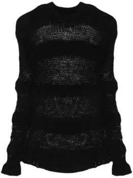 Полосатый джемпер рыхлой вязки HELIOT EMIL, черный