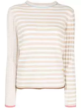 Полосатый джемпер с длинными рукавами YANYAN KNITS, нейтральный