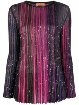 Полосатый джемпер с пайетками Missoni, розовый